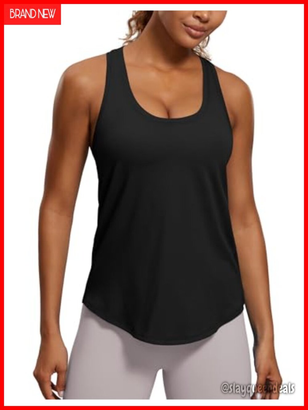 Pima Cotton Racerback Tank Top Scoop Neck Yoga Workout